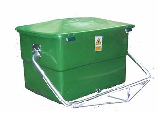 Contenedor cadaveres polietileno Verde 440lt c/ tapa y soporte grua (V)
